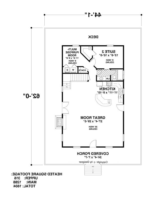 Main Level Floor Plan image of The Shadowbrook House Plan